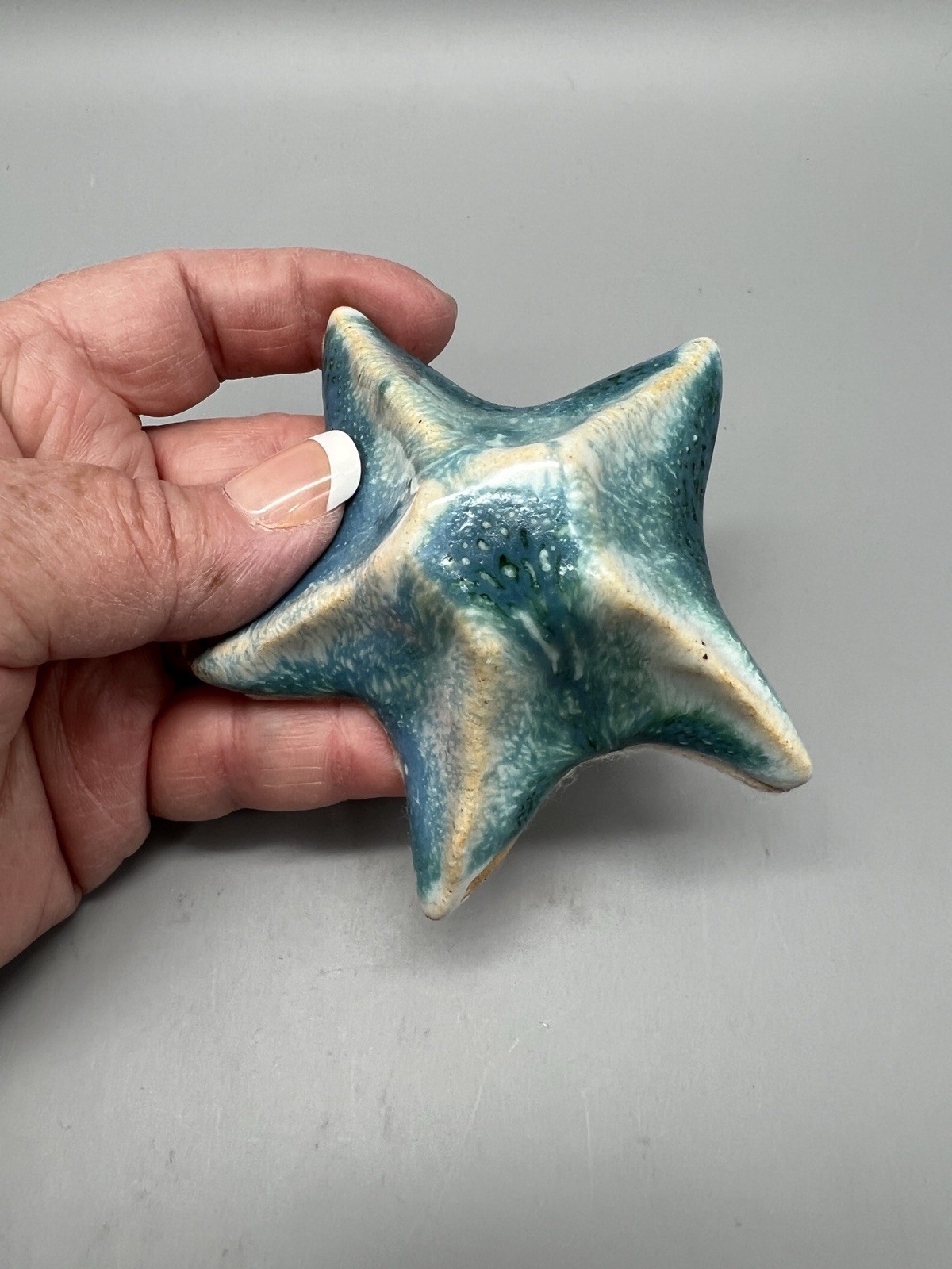 Studio Art Pottery Starfish Decor Aqua Turquoise Tan Variations MJP Custom Tiles