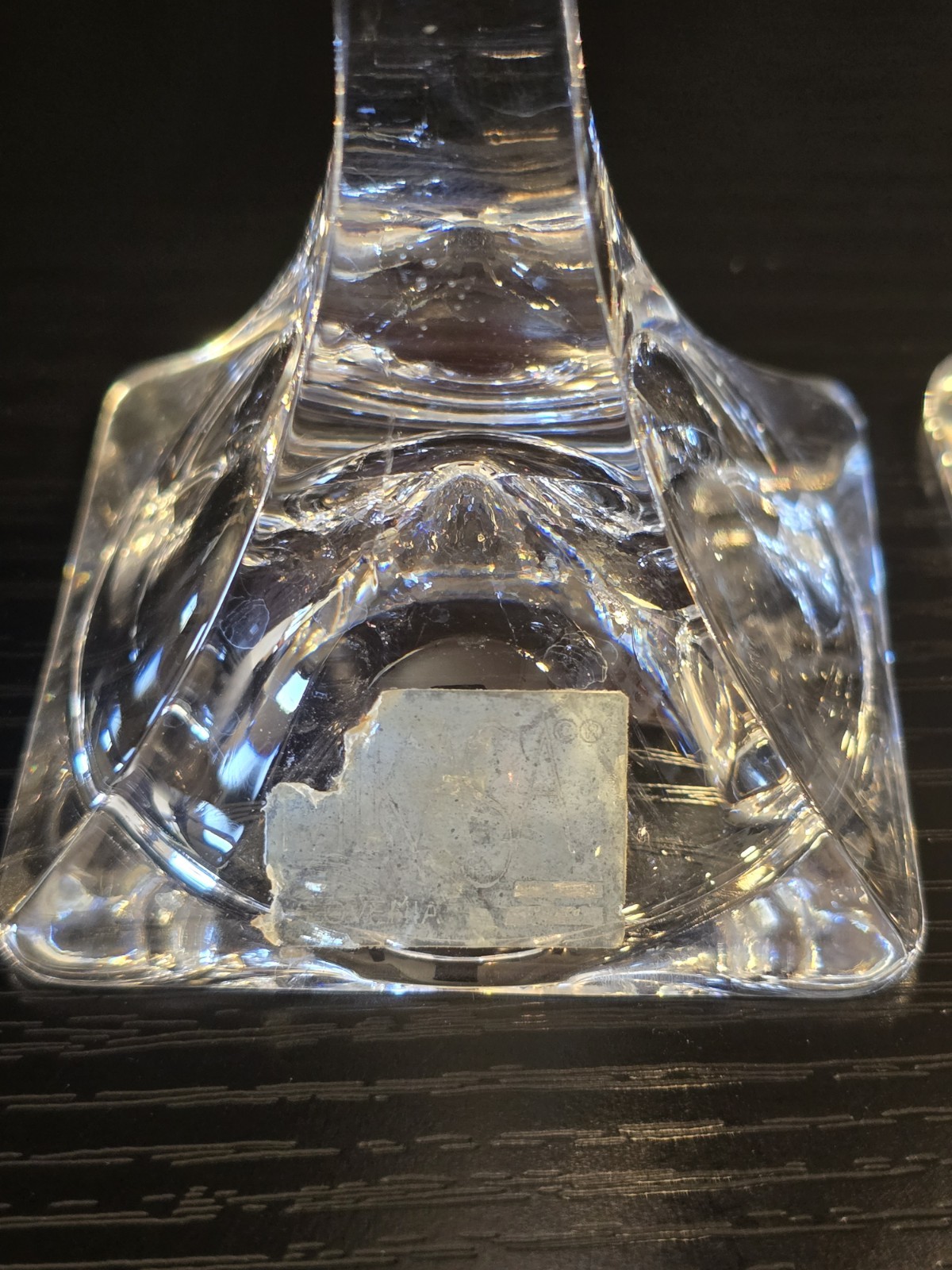 Vintage Mikasa Deco Crystal Candlestick Holders Set 2 Fluted Art Deco 5.5″