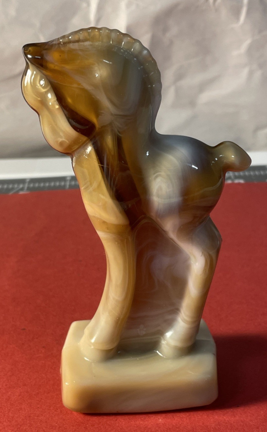 Heisey Imperial Light Carmel Slag Glass Standing Colt Horse Pony 5″