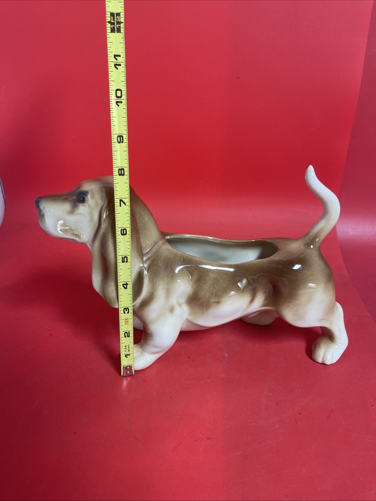 Large Figural Dog Puppy Planter 11”x7”