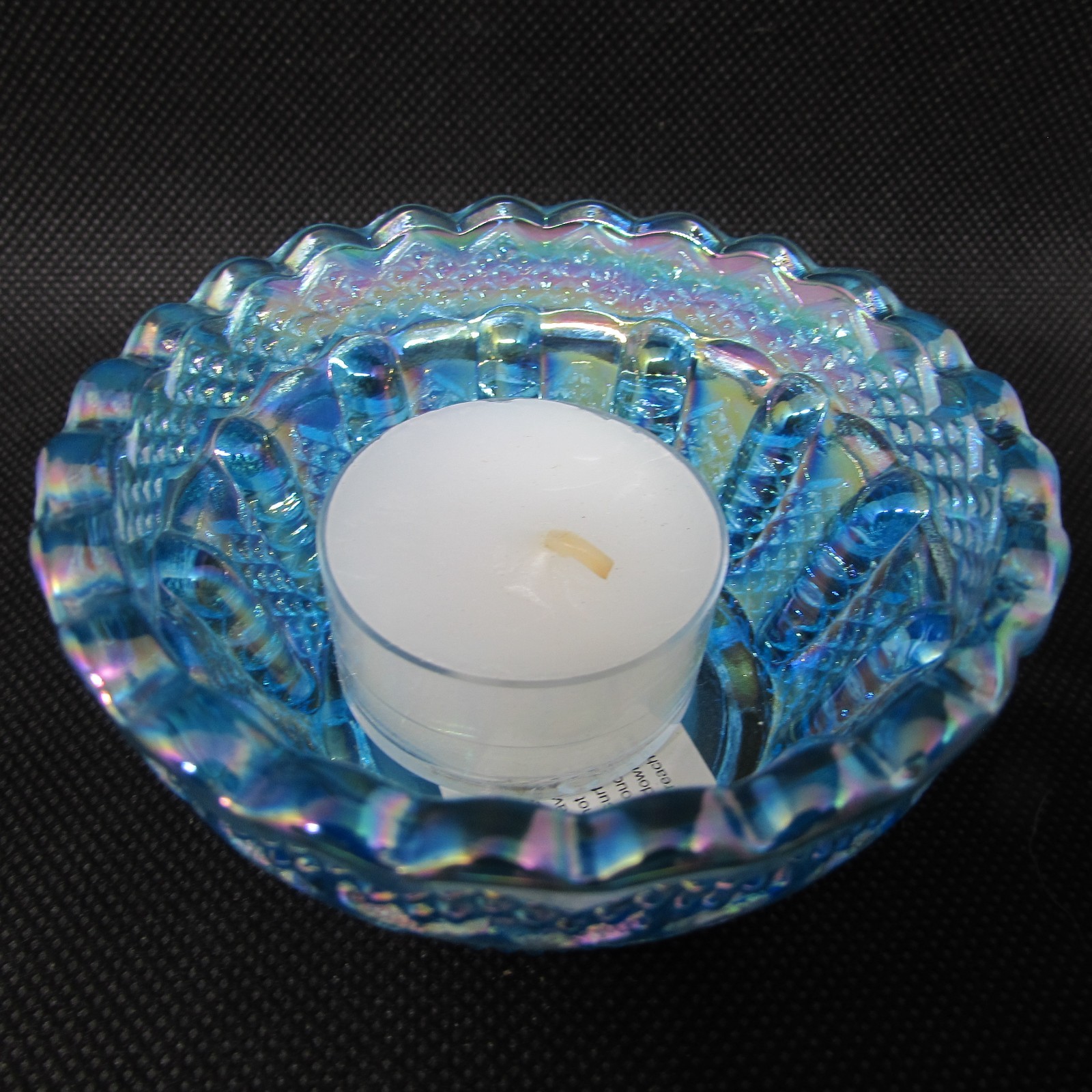 Fenton French Opal Celeste Blue Royal Garden HP Fairy Light LE 2004 M85
