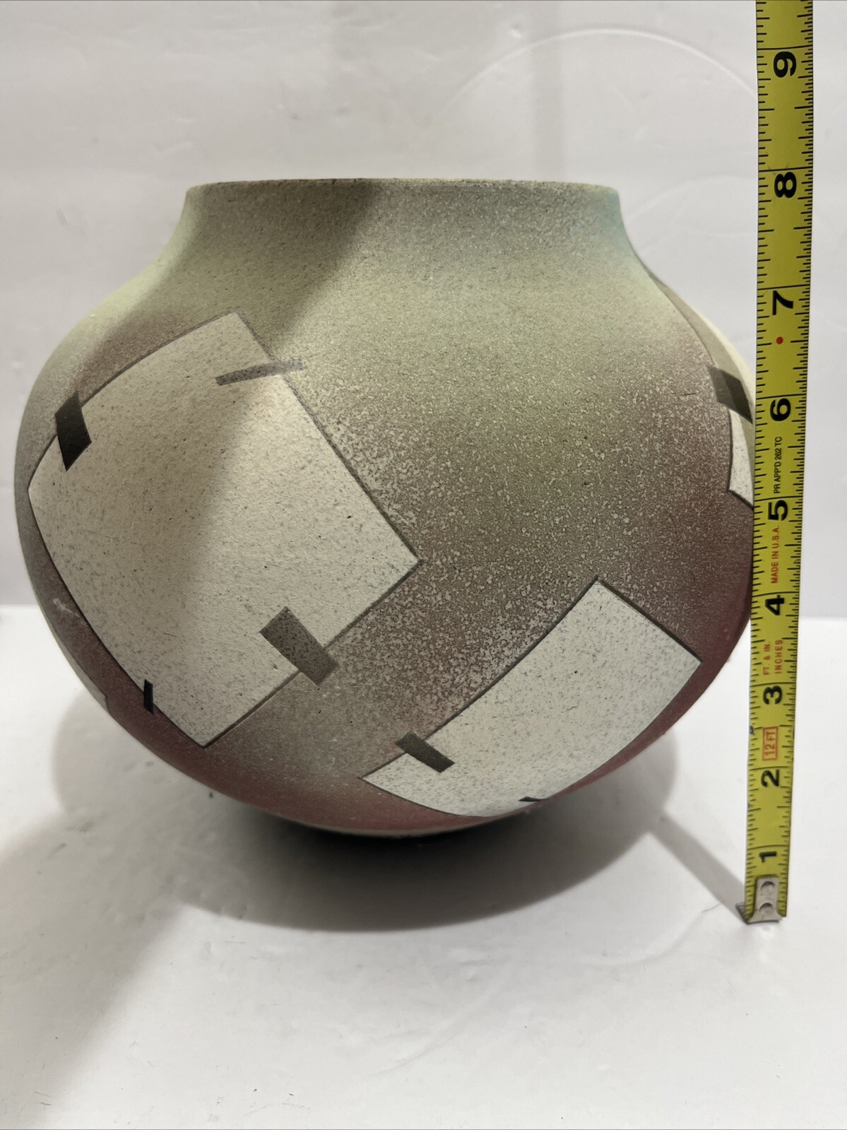 Nicholas Bernard 1987 Raku Pottery Pot Vase Earthenware Southwestern Signed!