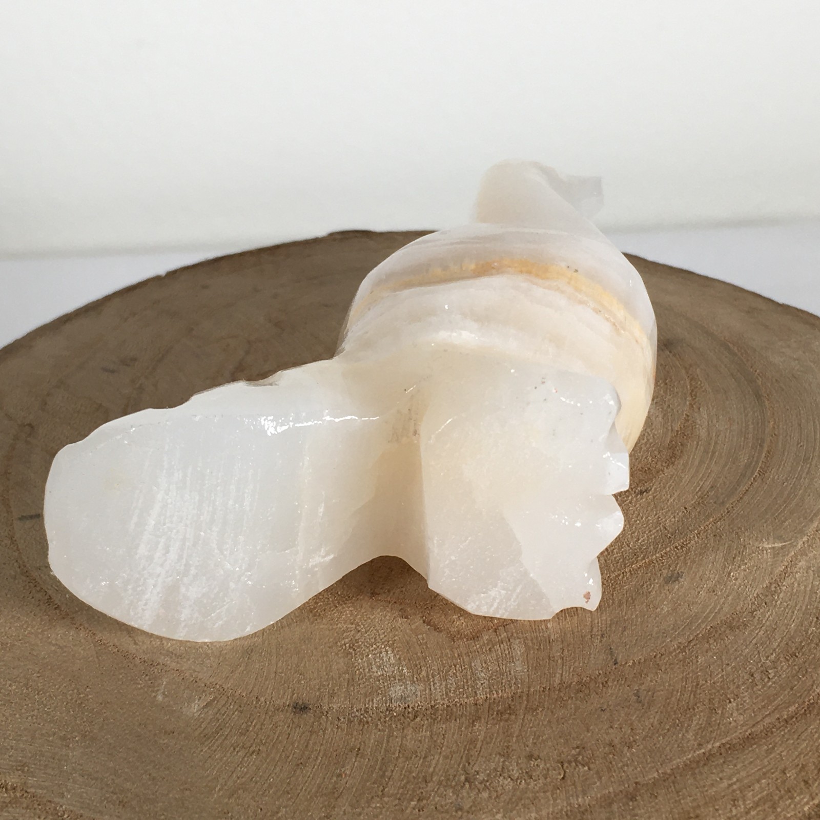 Vintage Onyx Love Birds Pair of 2 Ivory Color Glossy 3 1/2 Inches
