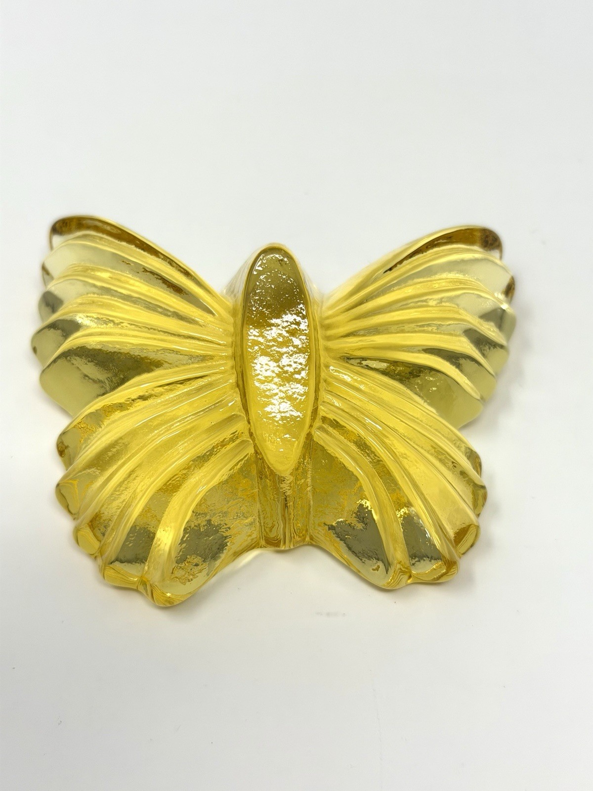 Fire & Light Citrus Yellow Butterfly Recycled Glass Paperweight