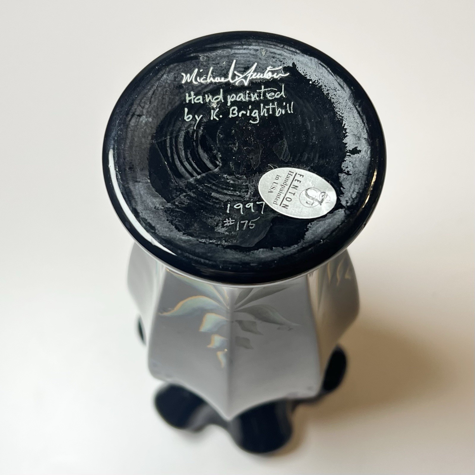 Michael Fenton Family Signature Ebony Medallion Signed Limited Edition Vase 1997