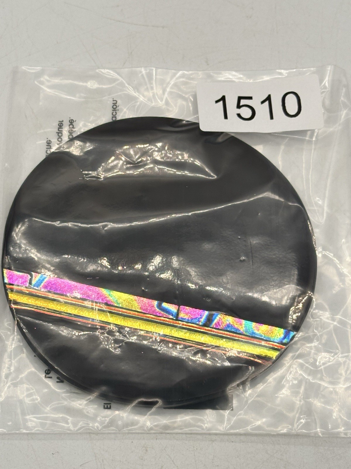 Cranberry And Dichroic Fused Glass Oversized 4.75” Coaster Paperweight