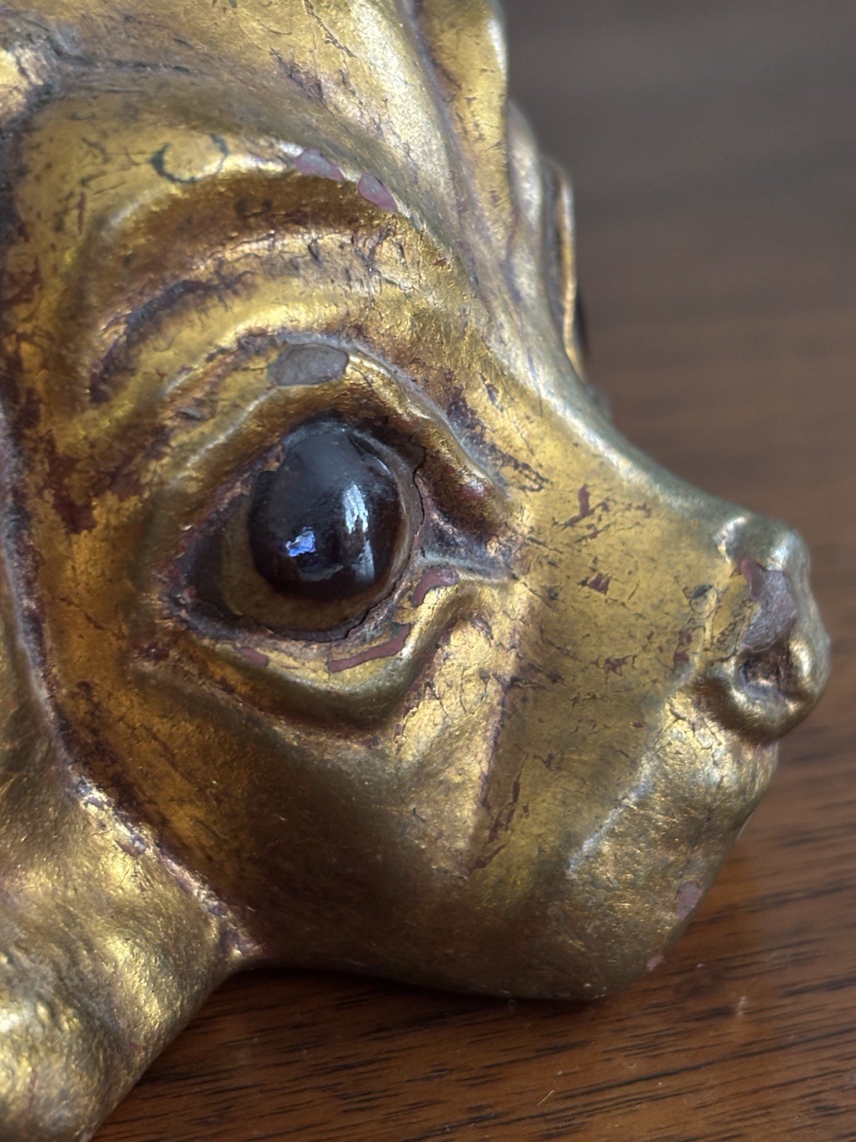 Vtg Freeman McFarlin P Hetrick Gold Leaf Ceramic Puppy Dog Figurine Shelf Sitter