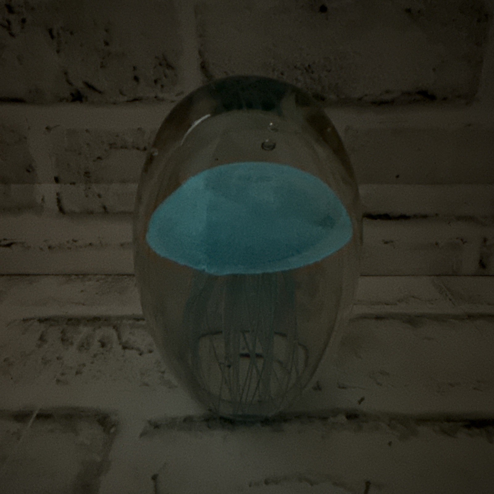 Jellyfish Paperweight Art Glass 4.5″ Glow In The Dark 4lb 3″ W