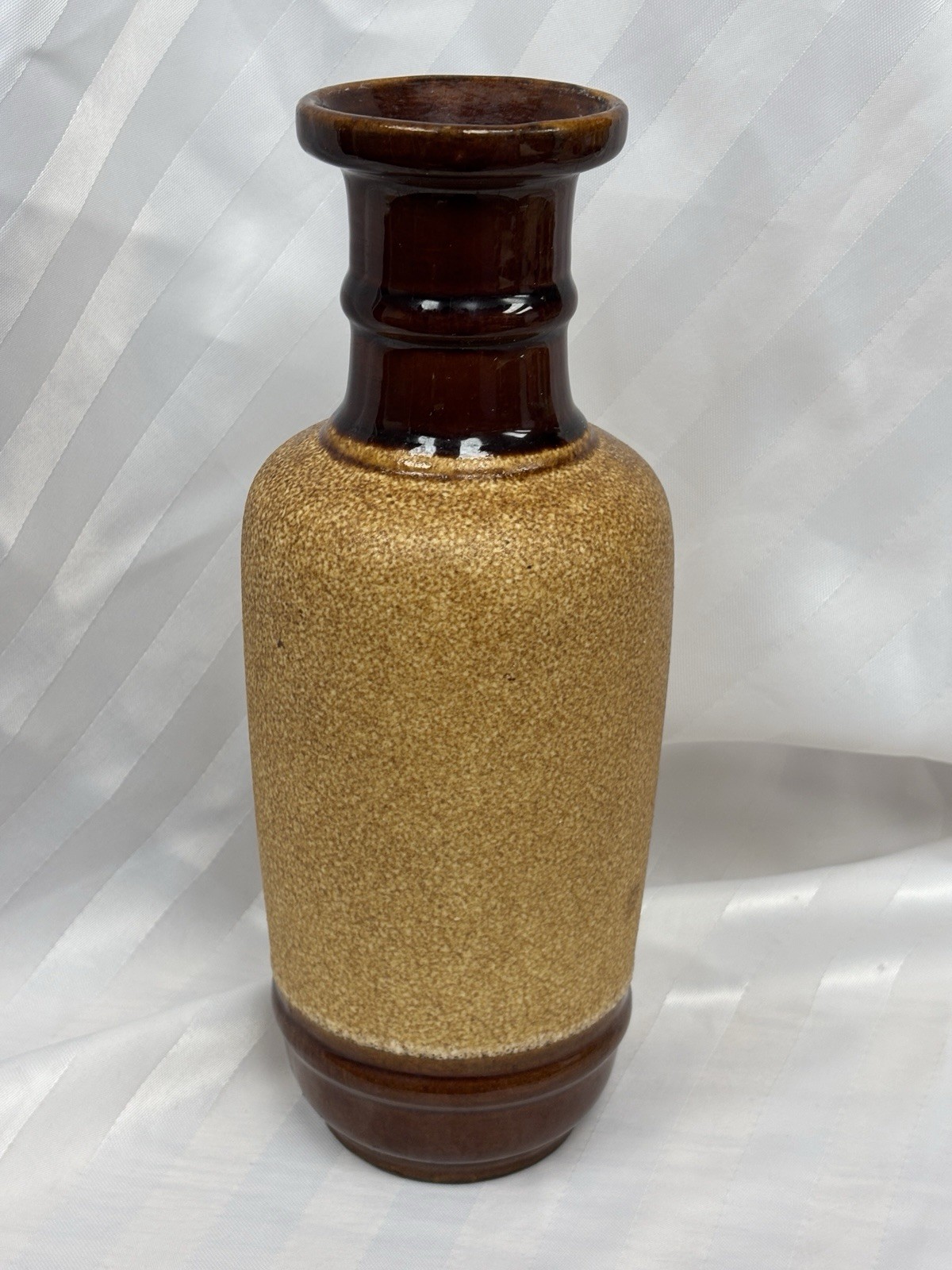 Royal Haeger USA Ceramic Pottery Vase 12″ Brown Bennington Lava Textured 1970’s