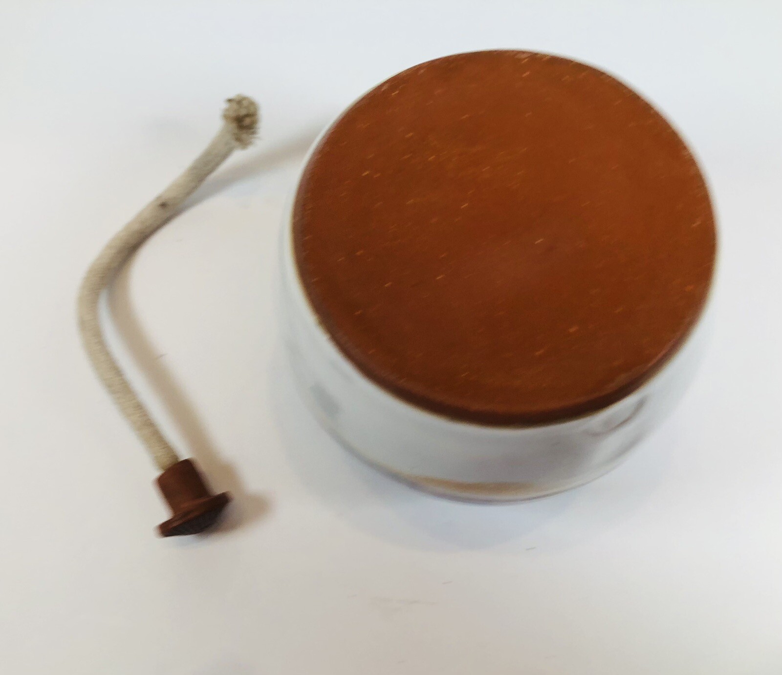 Red Clay Studio Art Pottery Oil Fragrance Diffuser Glazed Marked Purple White