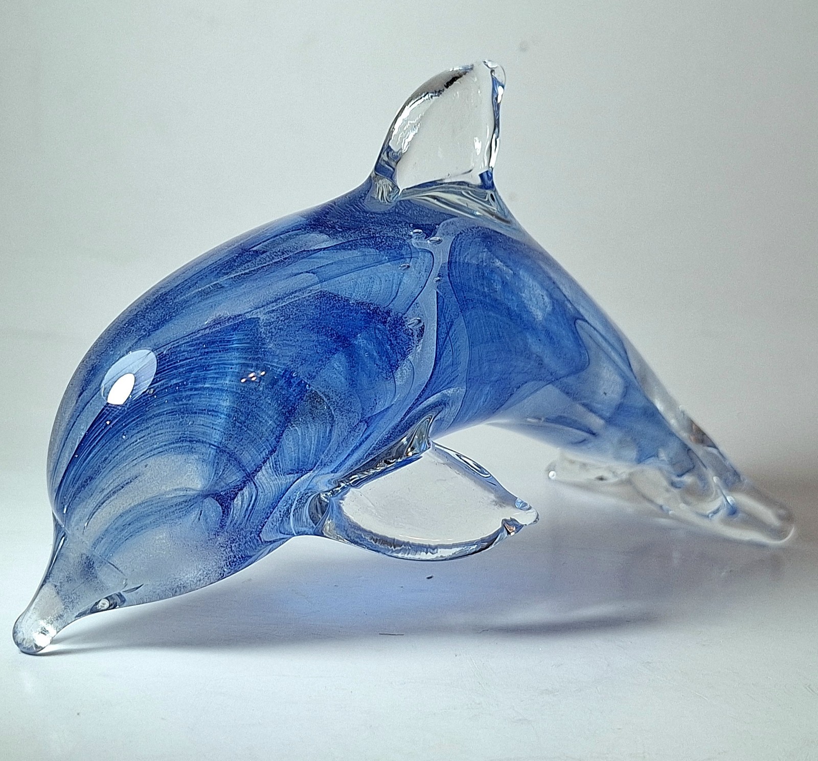 Atlantis Glass, Portugal – Dolphin Paperweight – 6in – FREE SHIPPING