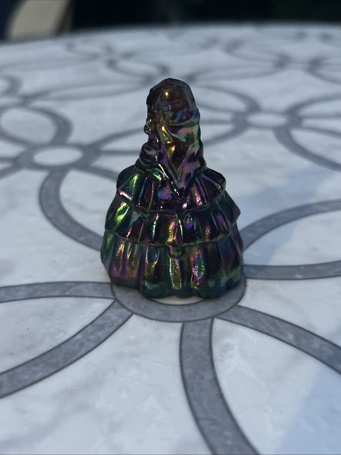 Boyd Vintage Crystal Art Glass Figurine Louise Doll Purple Carnival Glass 80’s