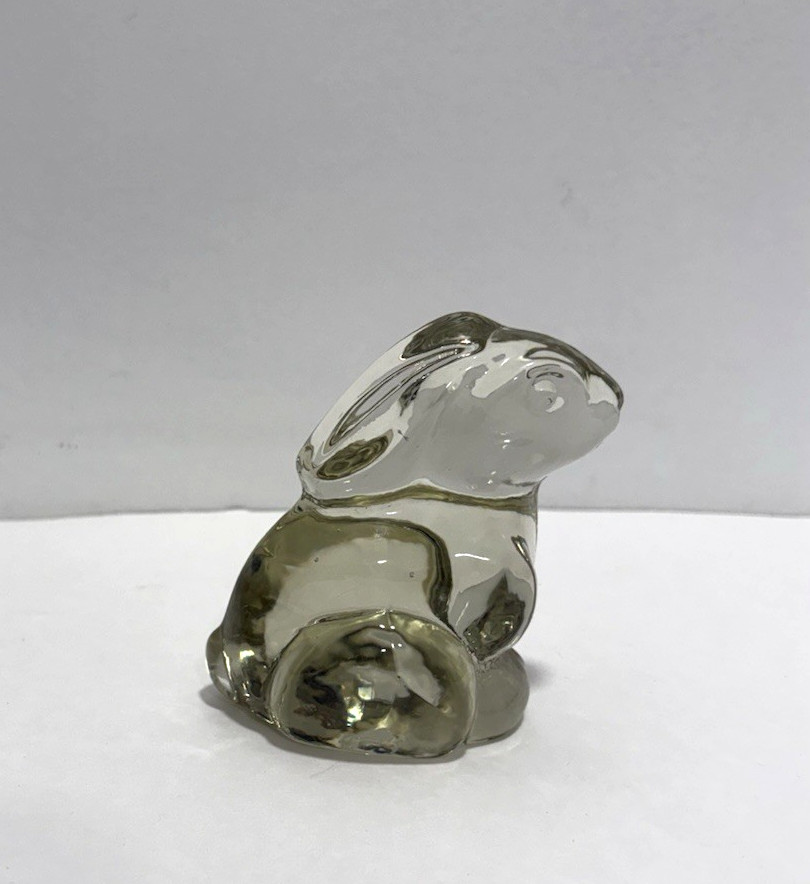 Glass Bunny Rabbit Paperweight Figure Easter Spring Decor