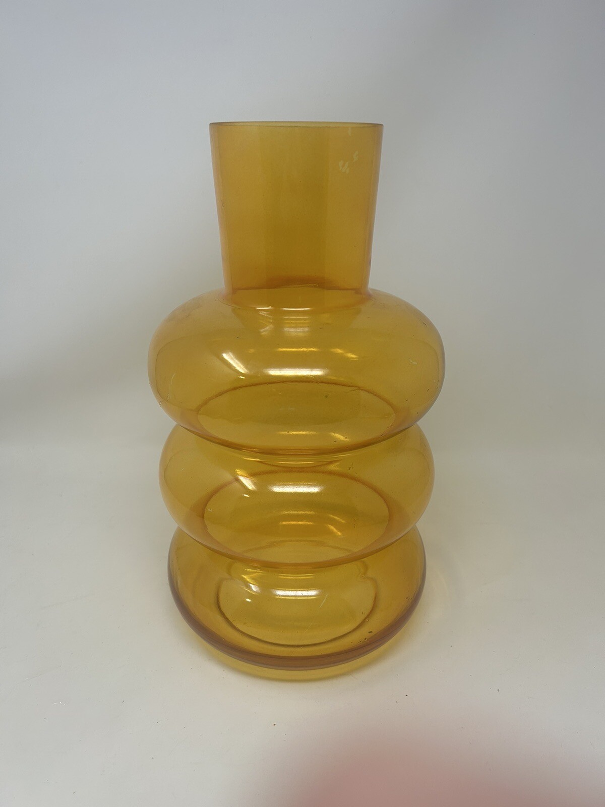 Vintage Hand Blown Possible Romanian Bubble Glass Beautiful Yellow Coated Glass