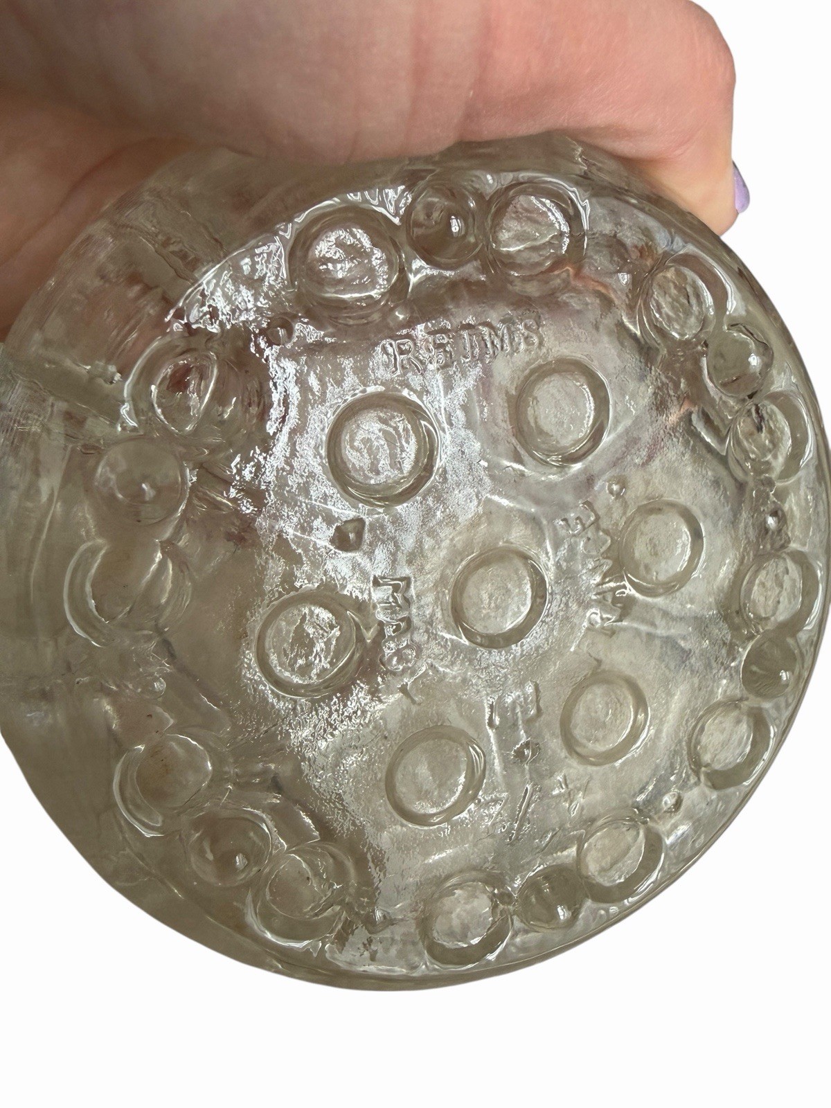 VTG De Uberti/Reims Flower Frog Repousse Silverplate Made in Italy French Glass