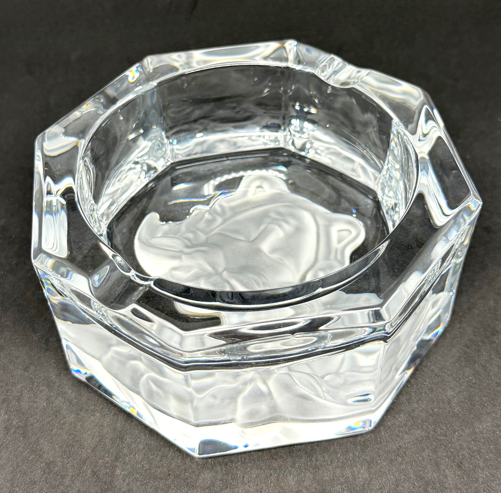 Versace Rosenthal Medusa Crystal Ashtray Clear Medium 13cm 6in w/Box