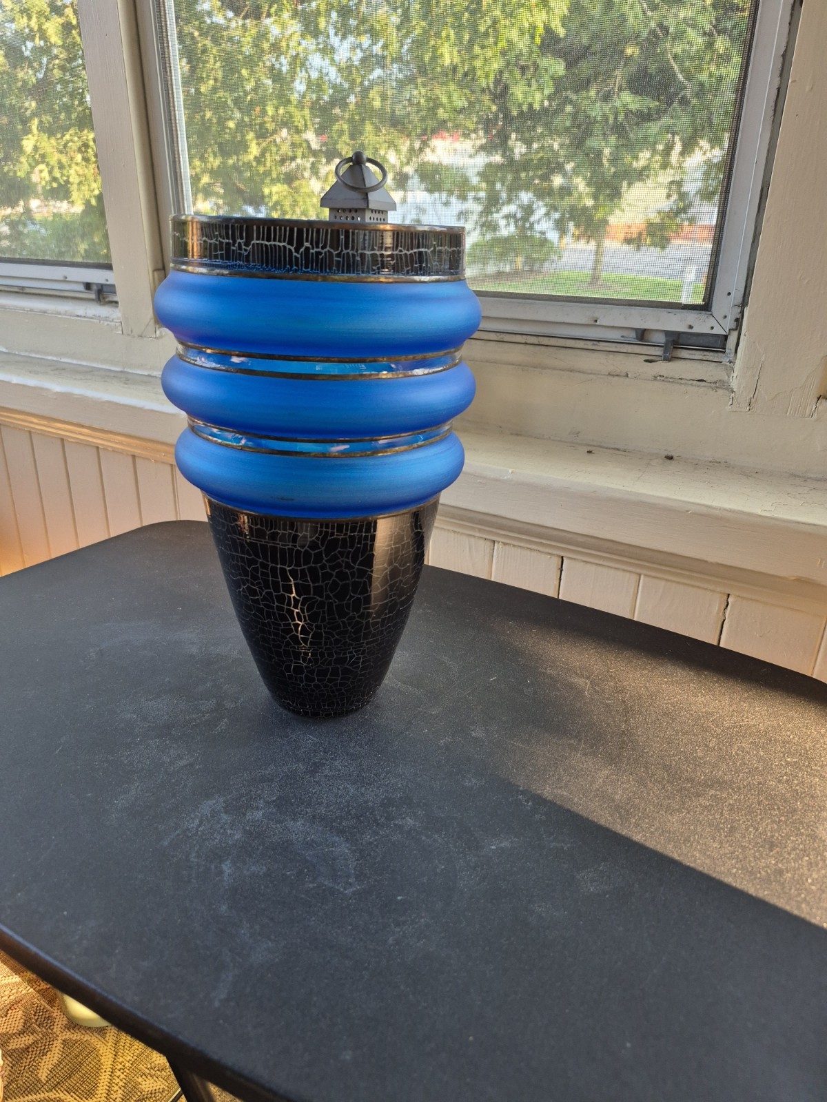 Vintage Sculptural Glass Vase Signed by Artist.