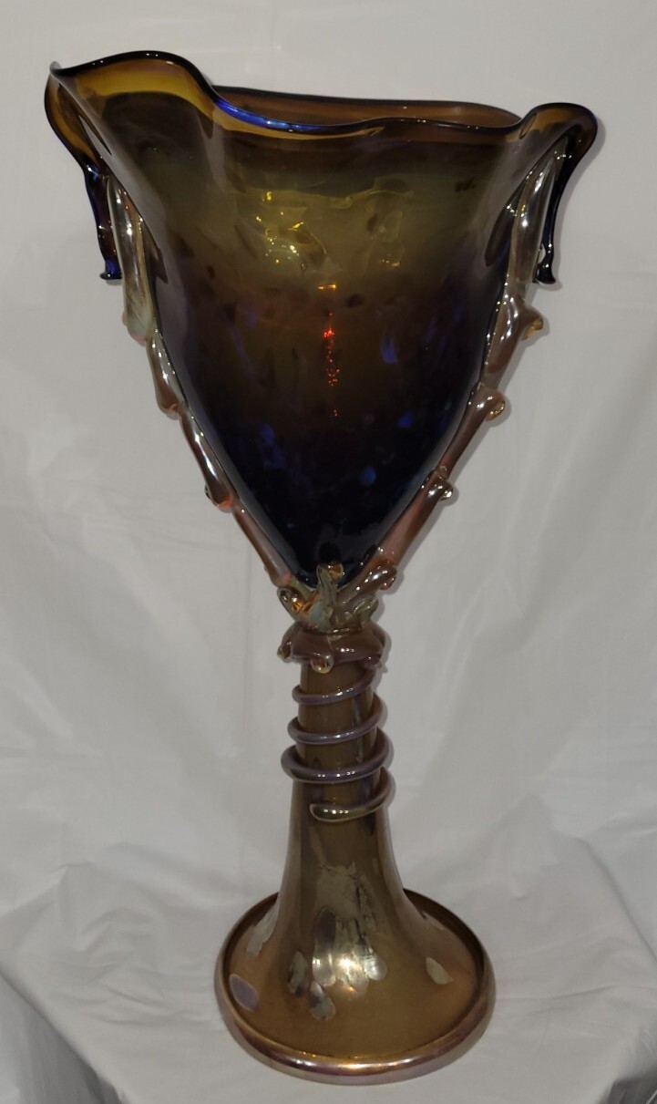 charles sorrels amphora glass vase 22.5 inch Blown Glass Amazing Artist