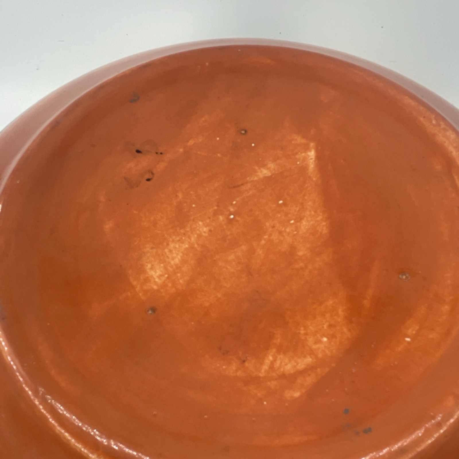 Handmade Pottery Bowl Vintage Good Size Geometric Designs 10 Inches