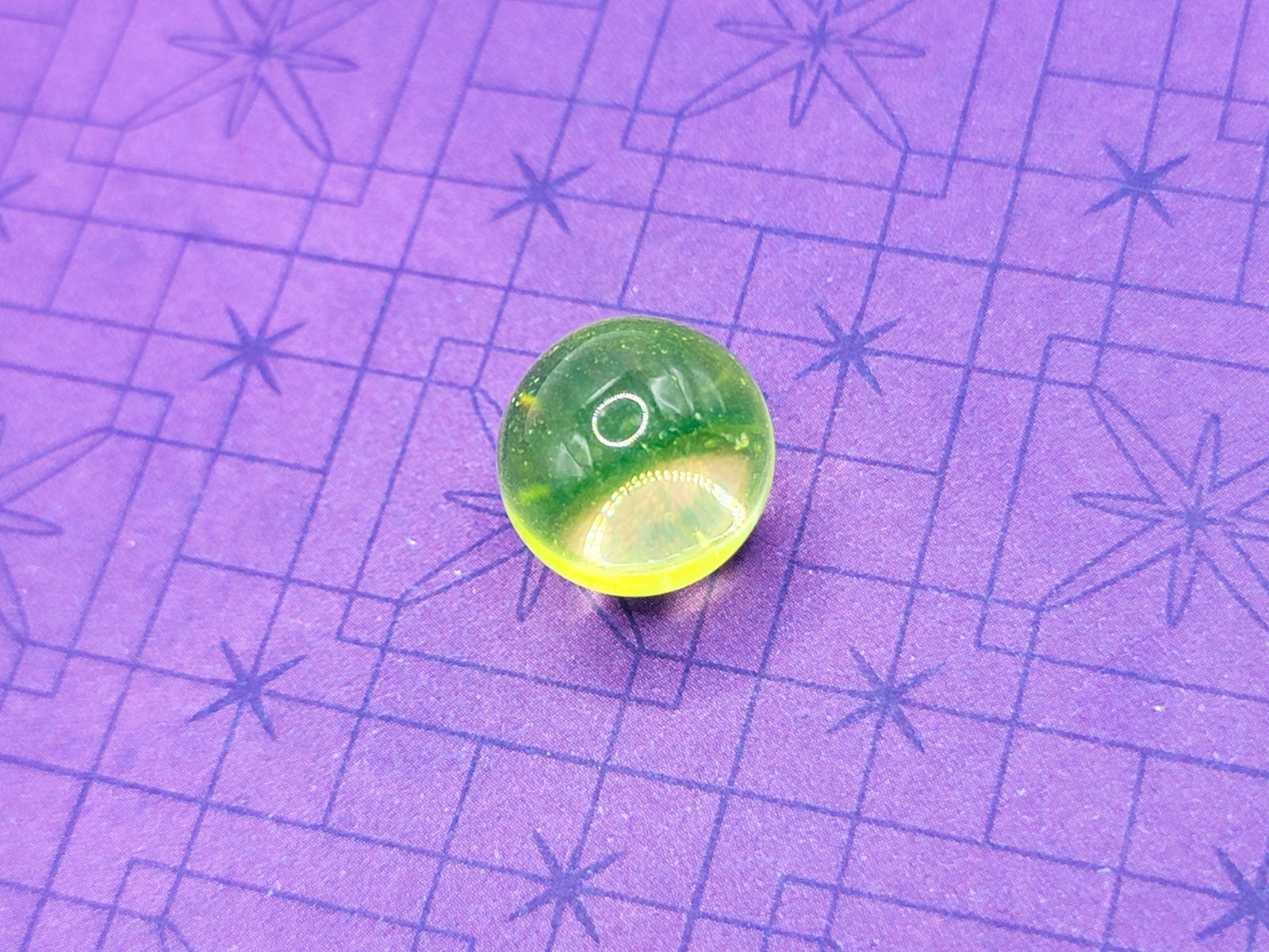 14mm Vaseline Glass Marble Undrilled Yellow Uranium Glass Ball
