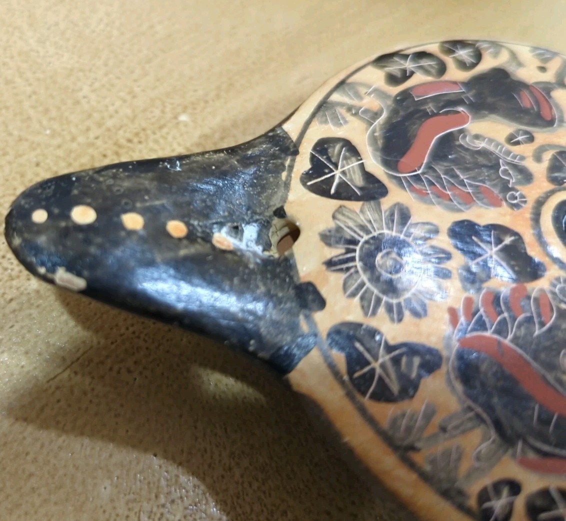 Vintage Mexican Pottery Greek Corinthian Museum Reproduction 600 BC Oil Lamp