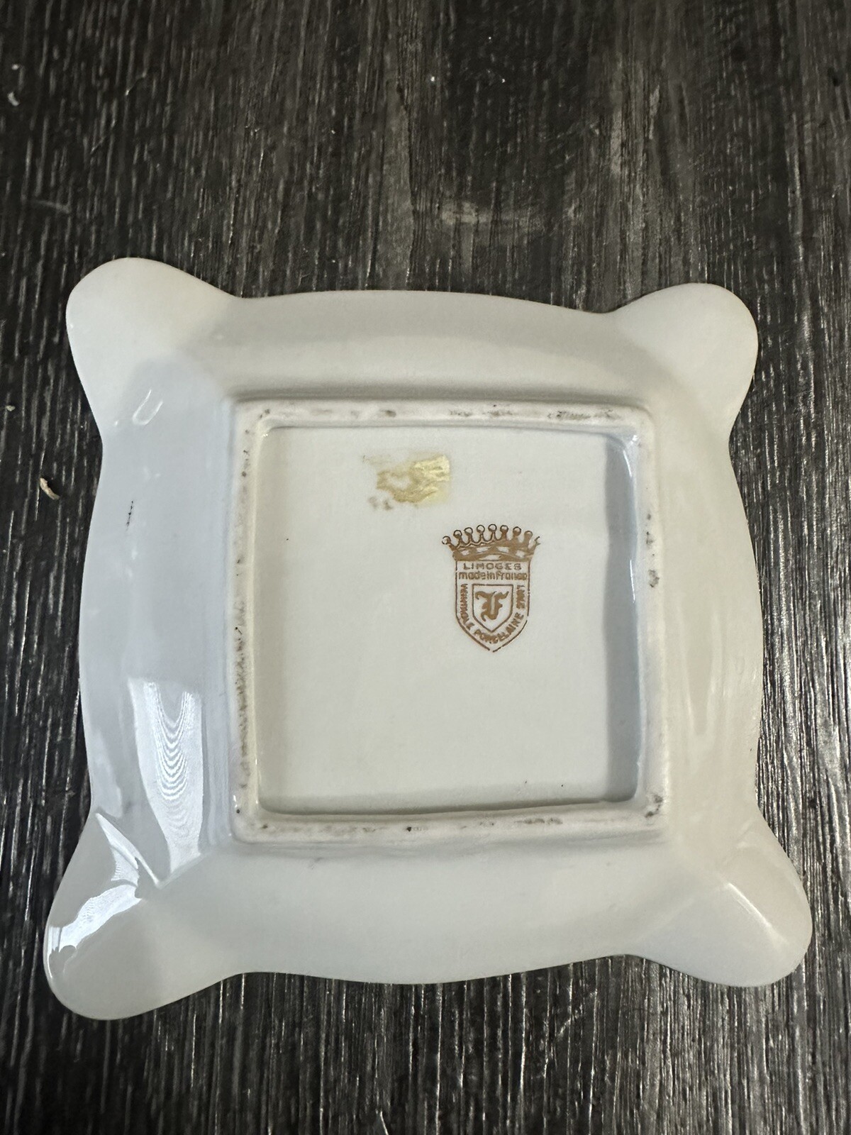 Vintage LIMOGES France Trinket Dish Ashtray Fragonard Scene Stamped 5-1/8″x4″