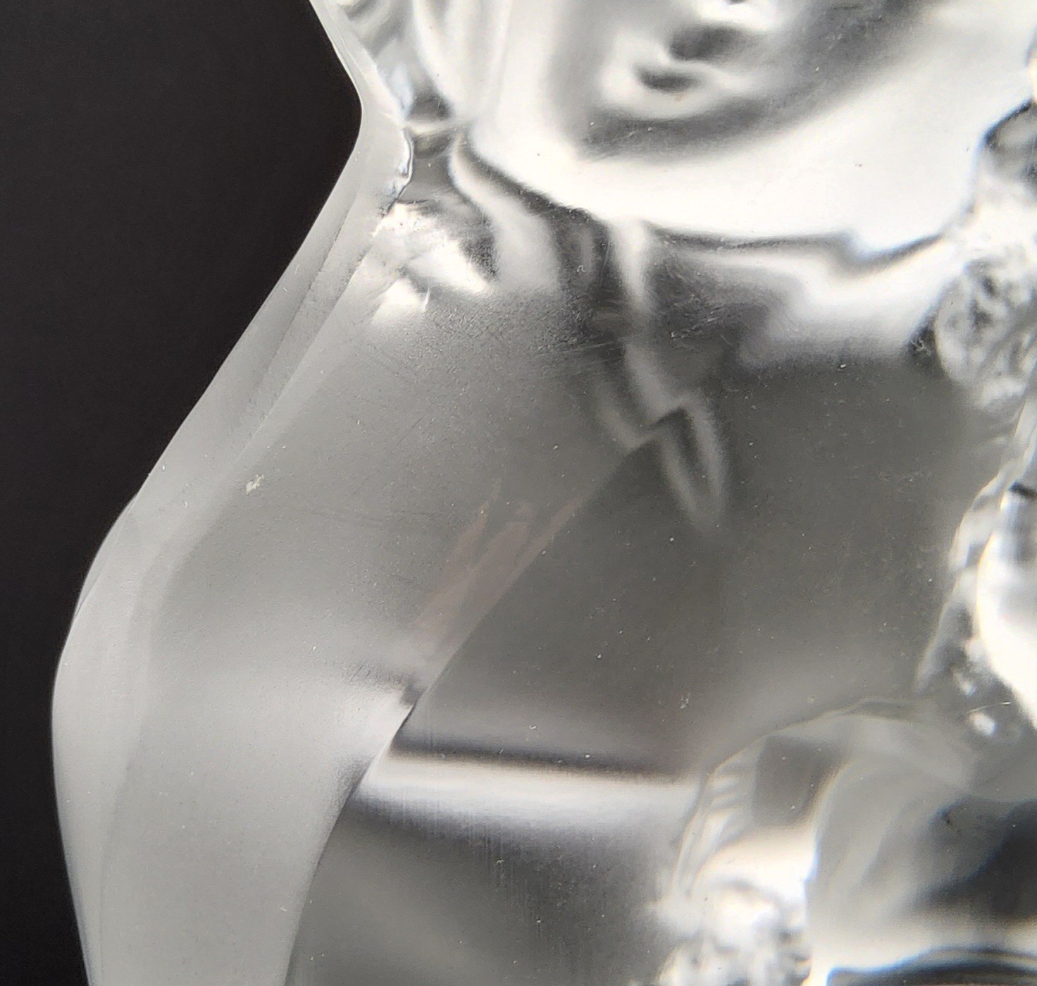 Lalique France Frosted Crystal Madonna and Child 14.5″ Signed Sculpture Statue