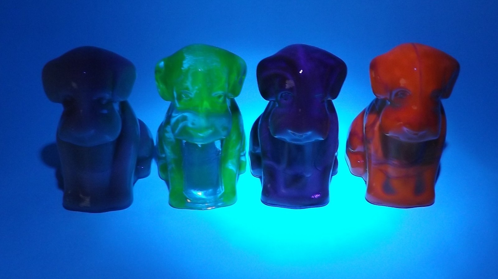 Vintage Degenhart Glass Pooche Dog, Pooch Dogs, Lot of 4, #2