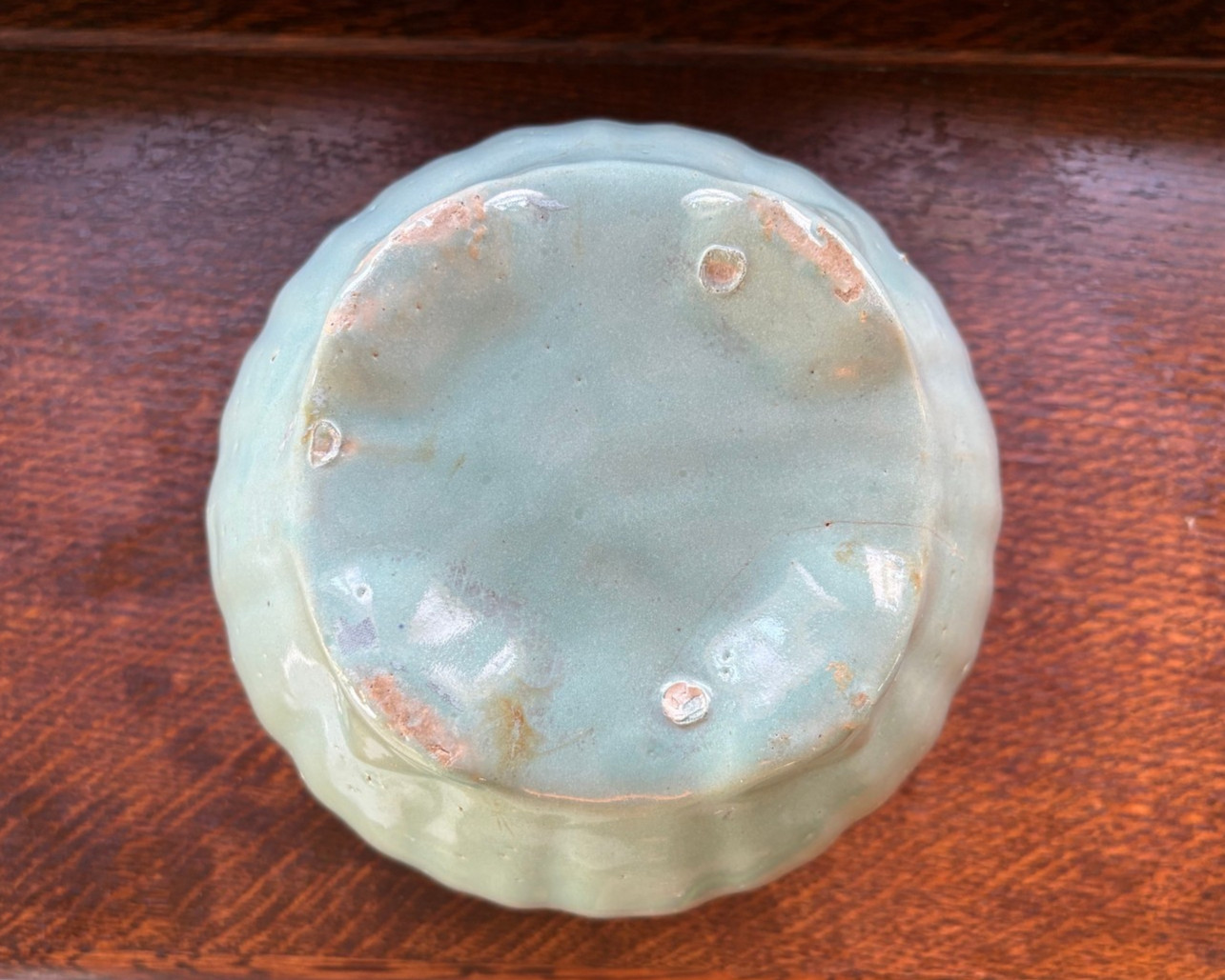 Mid-Century Arts And Crafts Green Leaf POTTERY