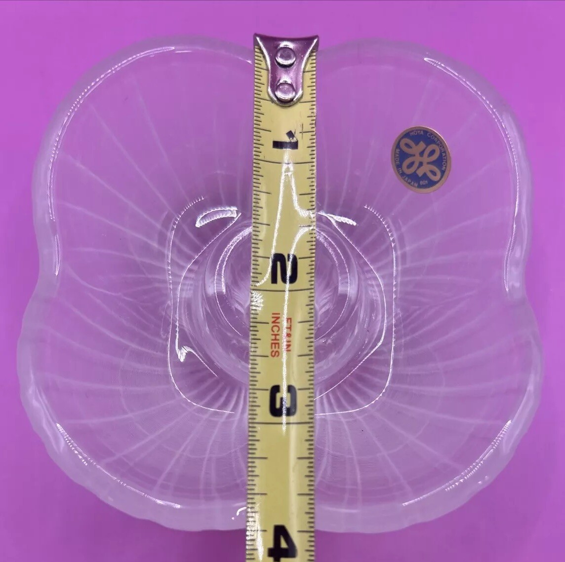 Hoya Crystal Taper Candle Holder Japan