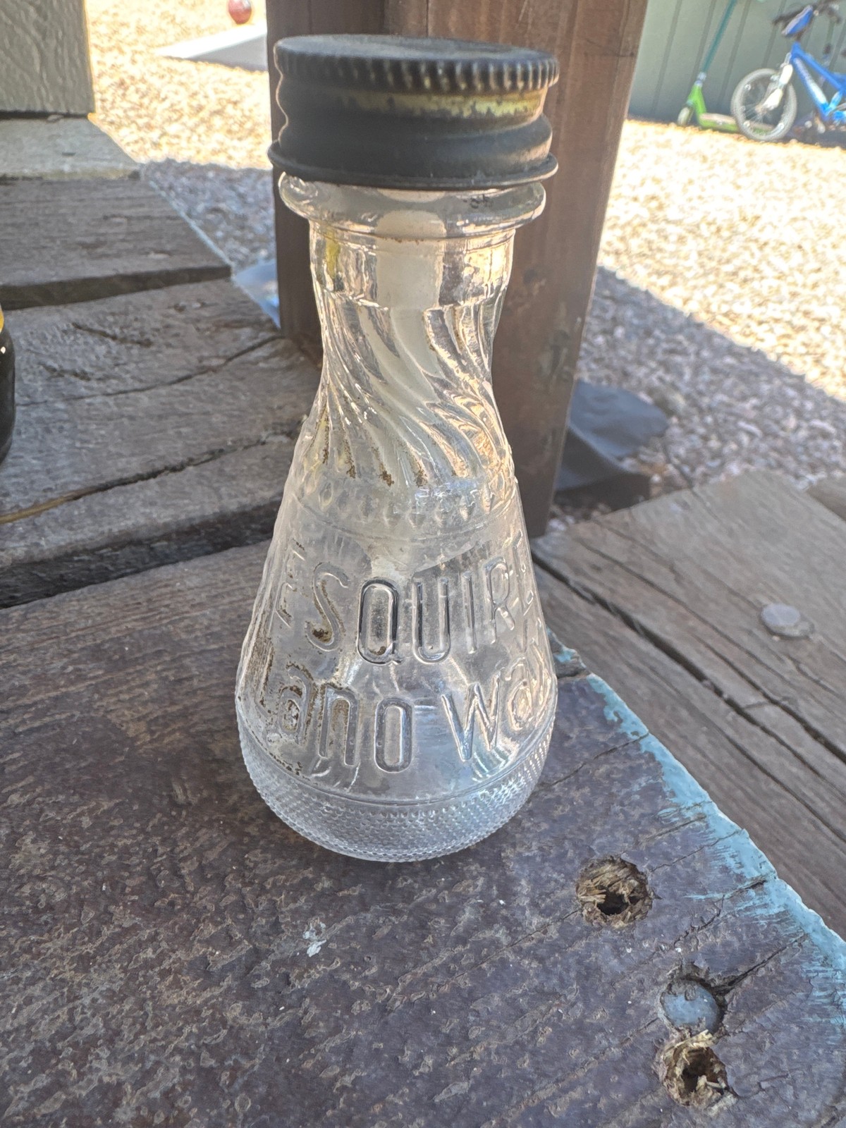 Vintage Esquire Glass Bottle with Metal Cap