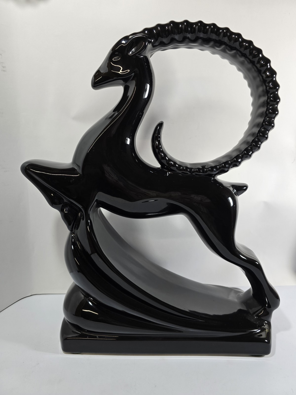 Vintage Haeger Black Ram Sculpture Art Deco Figurine 19″ Tall 16″ Wide 6″ Wide