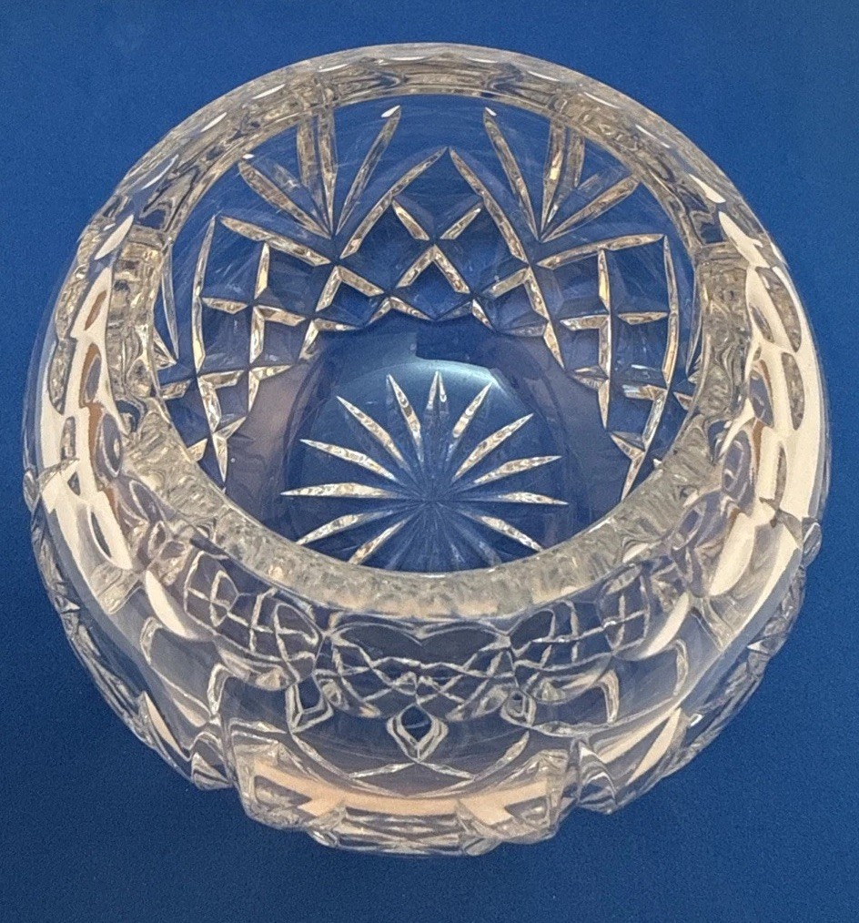 Lead Crystal 5” Rose Bowl Pineapple Cut Great Vintage Condition Beautiful!