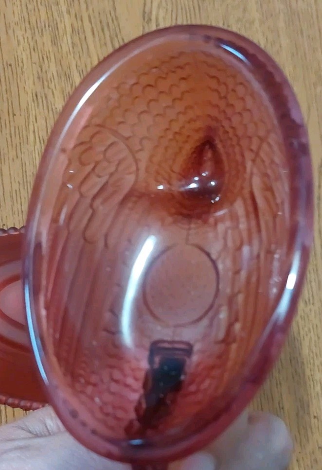 Red Cranberry Color Frosted Hen On Nest Glass Candy Dish 3 1/2 T x4 3/4 L NEW