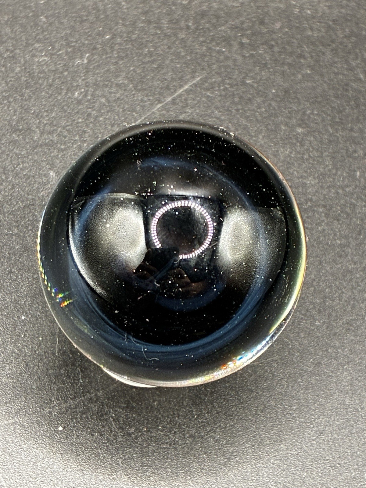 Silver Fumed Opal Shooting Star Galaxy Marble- Borosilicate Glass