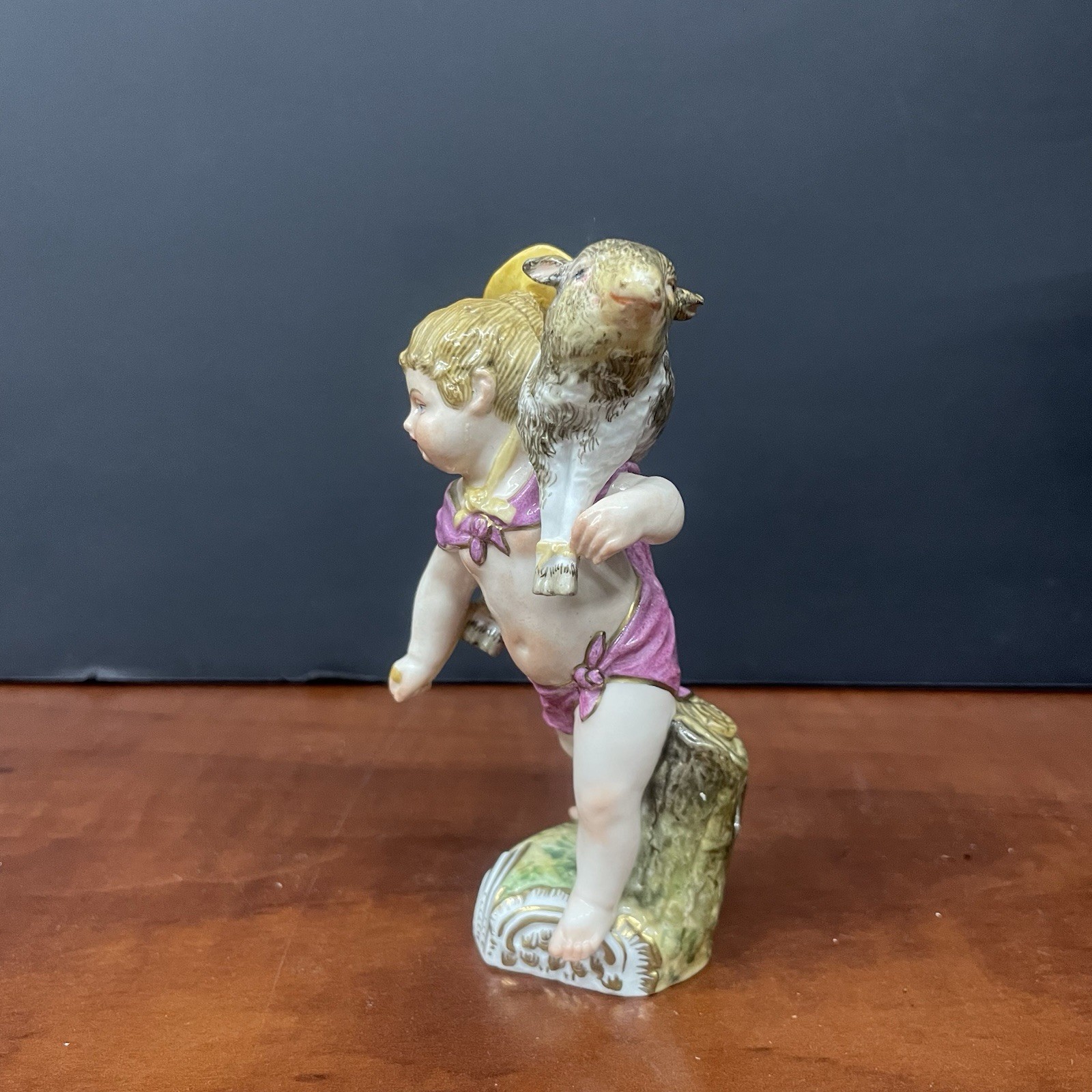 VTG KPM Berlin Porcelain Figurine Boy with Sheep Hand Painted 19th century