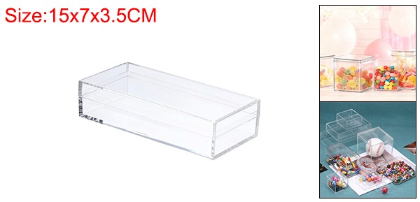5.9″ x 2.8″ x 1.4″ Acrylic Storage Box with Lid Clear Rectangle