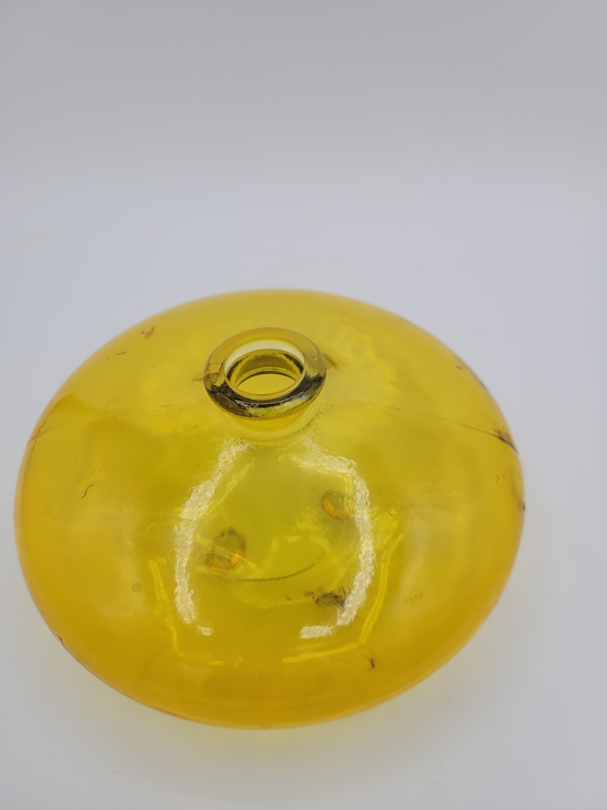 MCM Mid-Century Modern Jonquil Yellow Glass Spanish Vase Decorative Vessel 3×5″