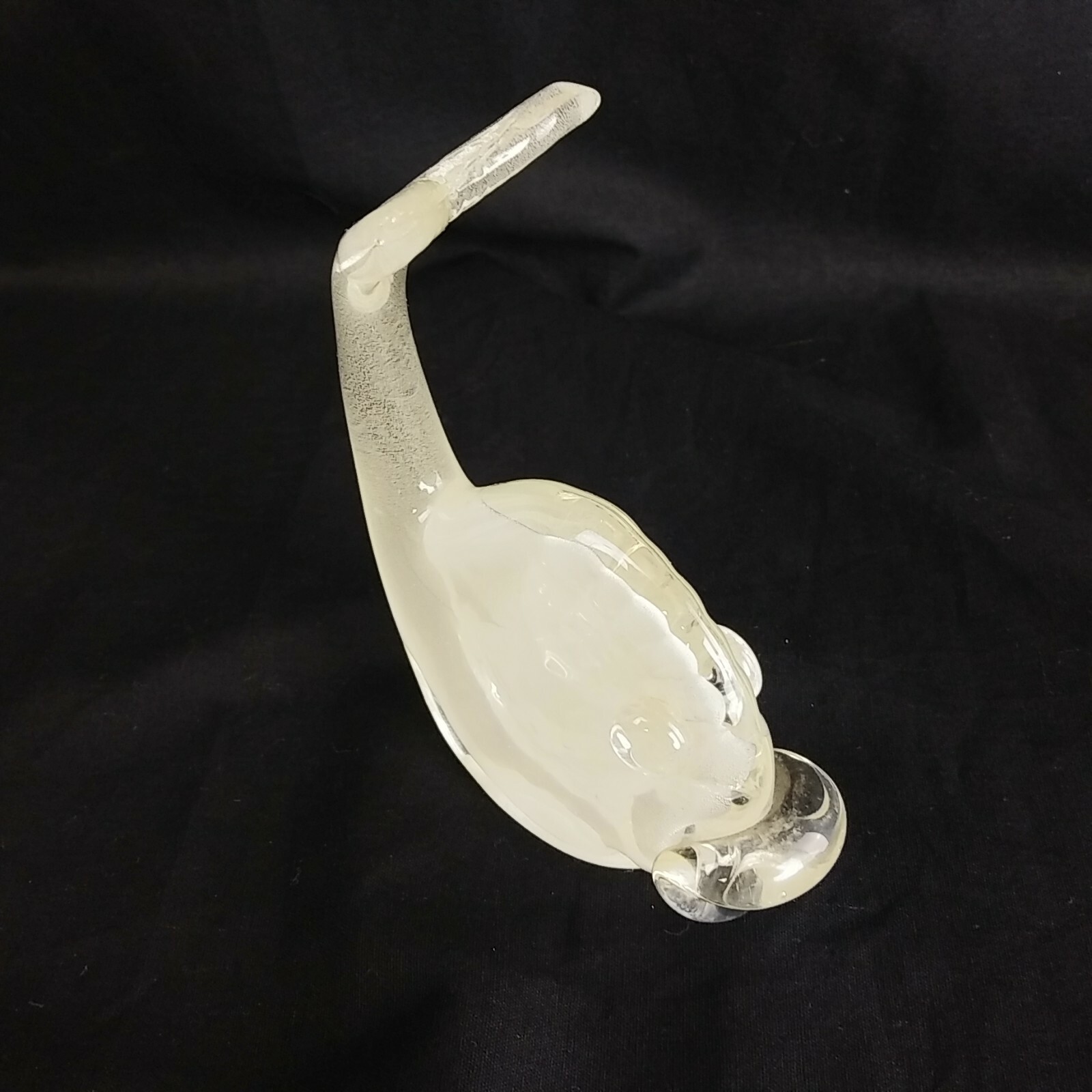 Scandinavian glass sculpture A Jacobino Oy Kumela Fish Sea Monster Whale Clear