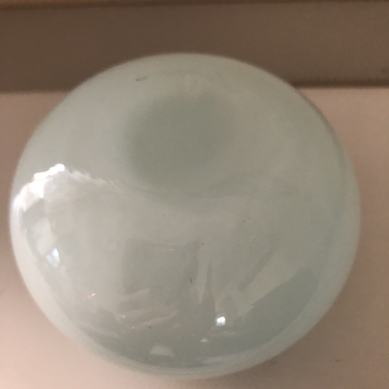 French Blue Squat Bud Vase Milky Glass 9.5cm x Wide 3.5cm Tall Camellias Daphne