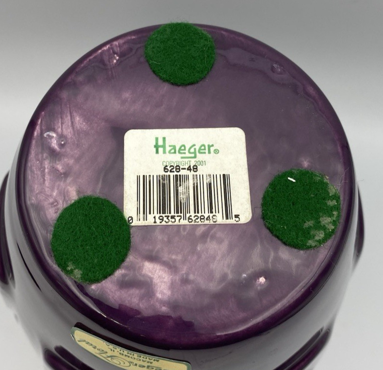 Vintage Haeger Floral Purple Vase 10.5″ Ceramic Pottery 628-48 USA 2001