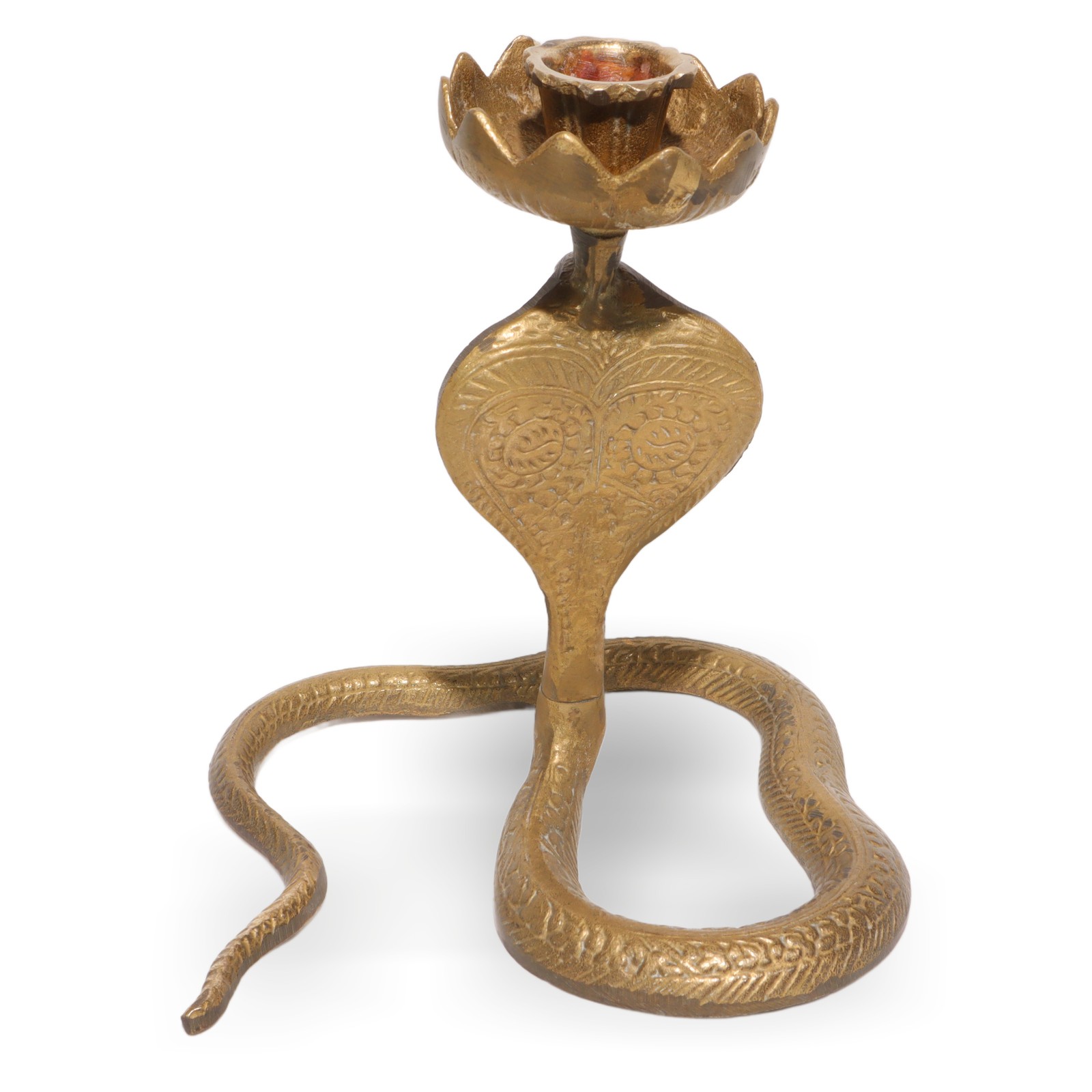 Bronze Snake Candelabrum – Vintage Cobra Candle Holder
