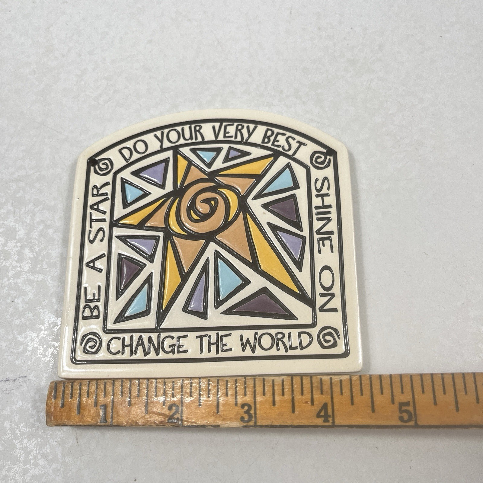 Macone Clay Art Pottery Tiles/Plaques lot of 4 Home Decor Wisconsin USA