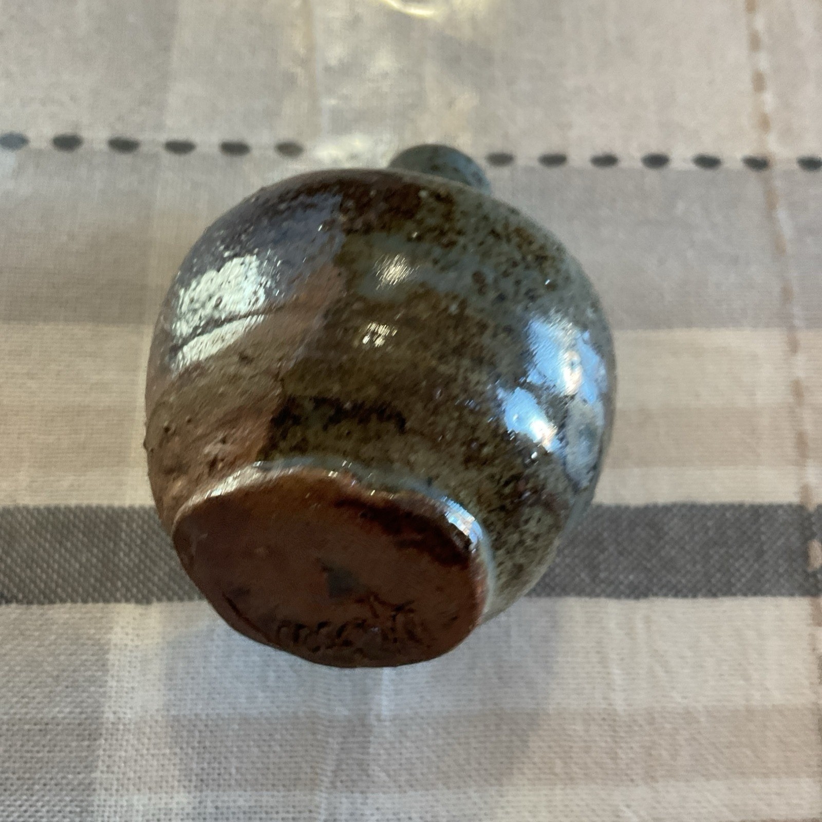 Pottery Bud Vase 3 Inches Tall Signed