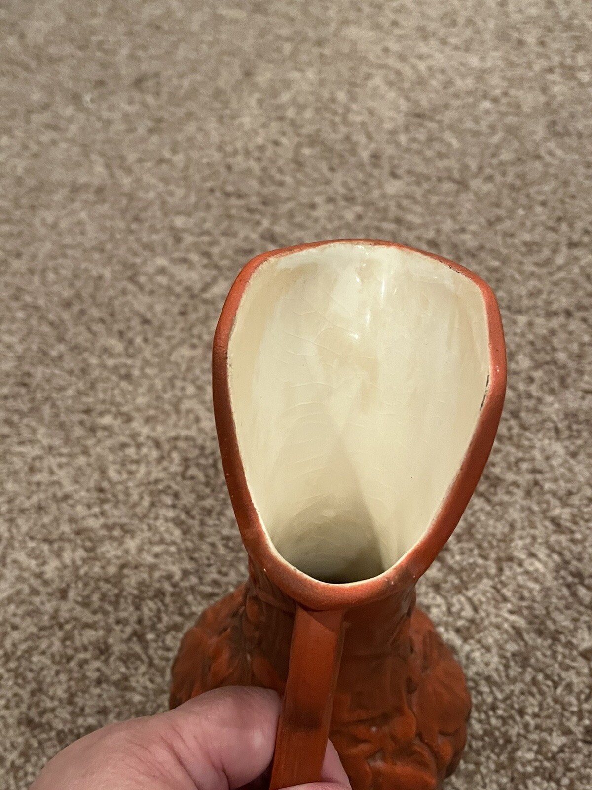 Ceramic/pottery Red Vase. 9.5 Inches Tall