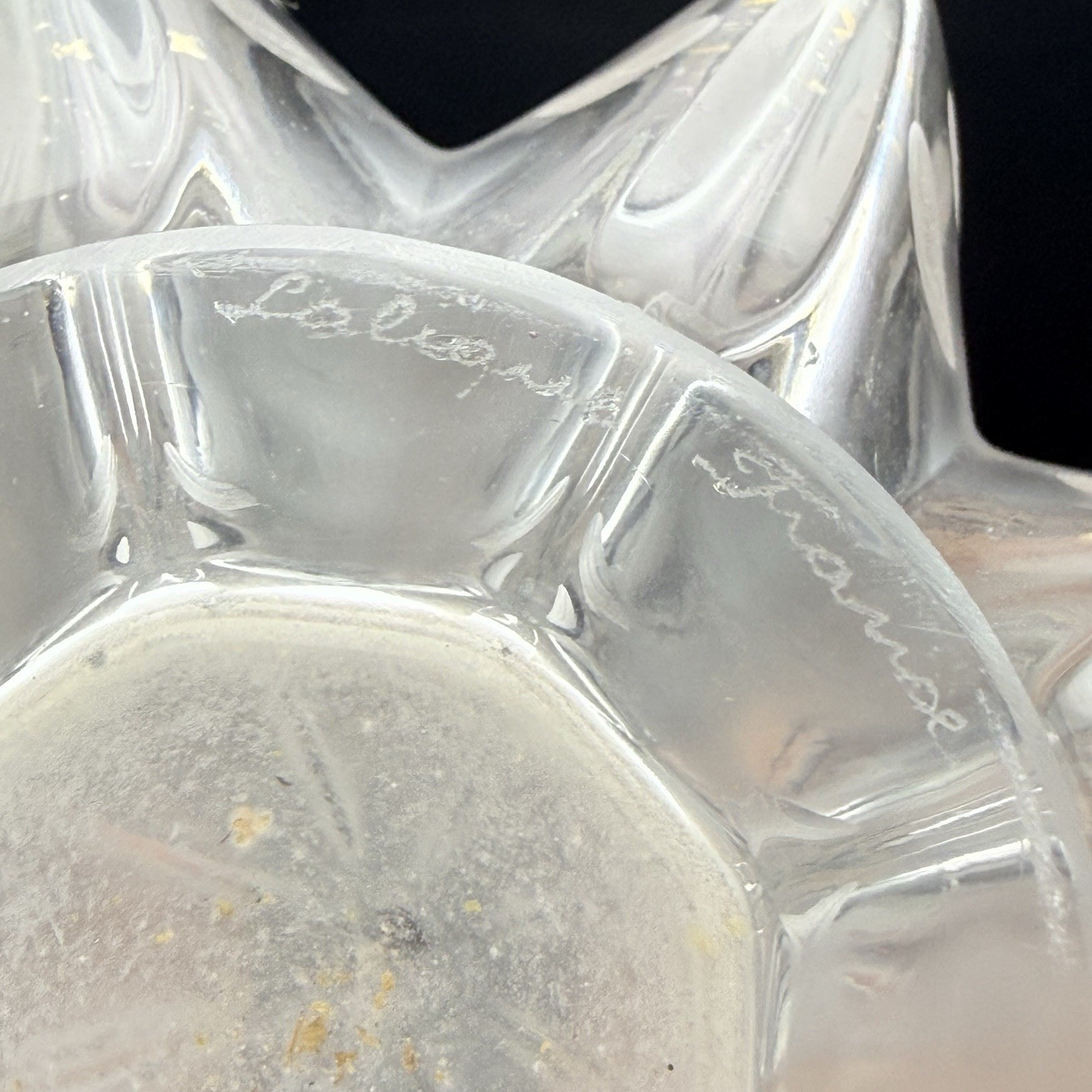 Lalique Frosted Claude Vase Vintage France Crystal 12.25″ Restored Top