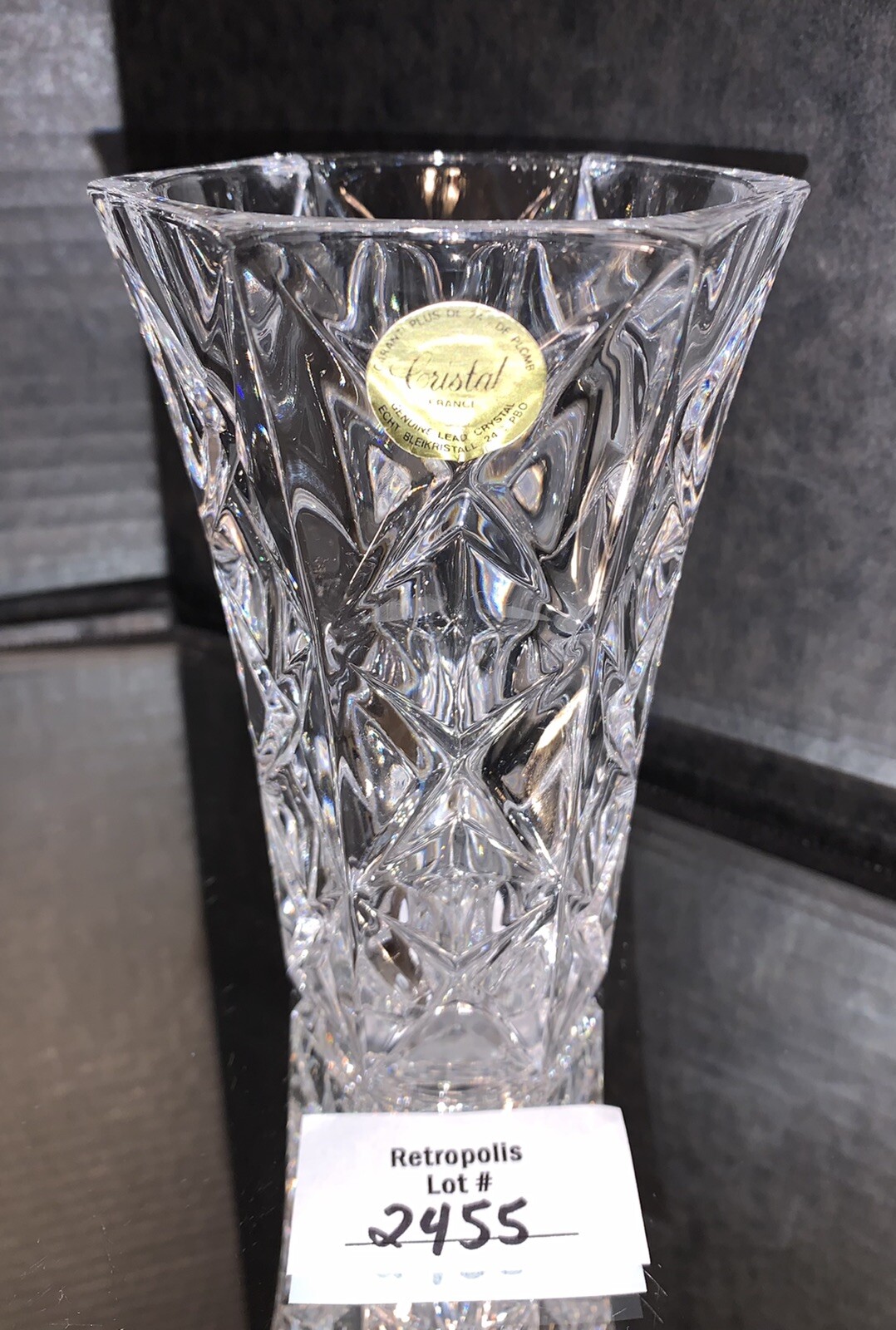 Sully Bud Vase Cristal D’arques Durand Crystal 5″ Vintage
