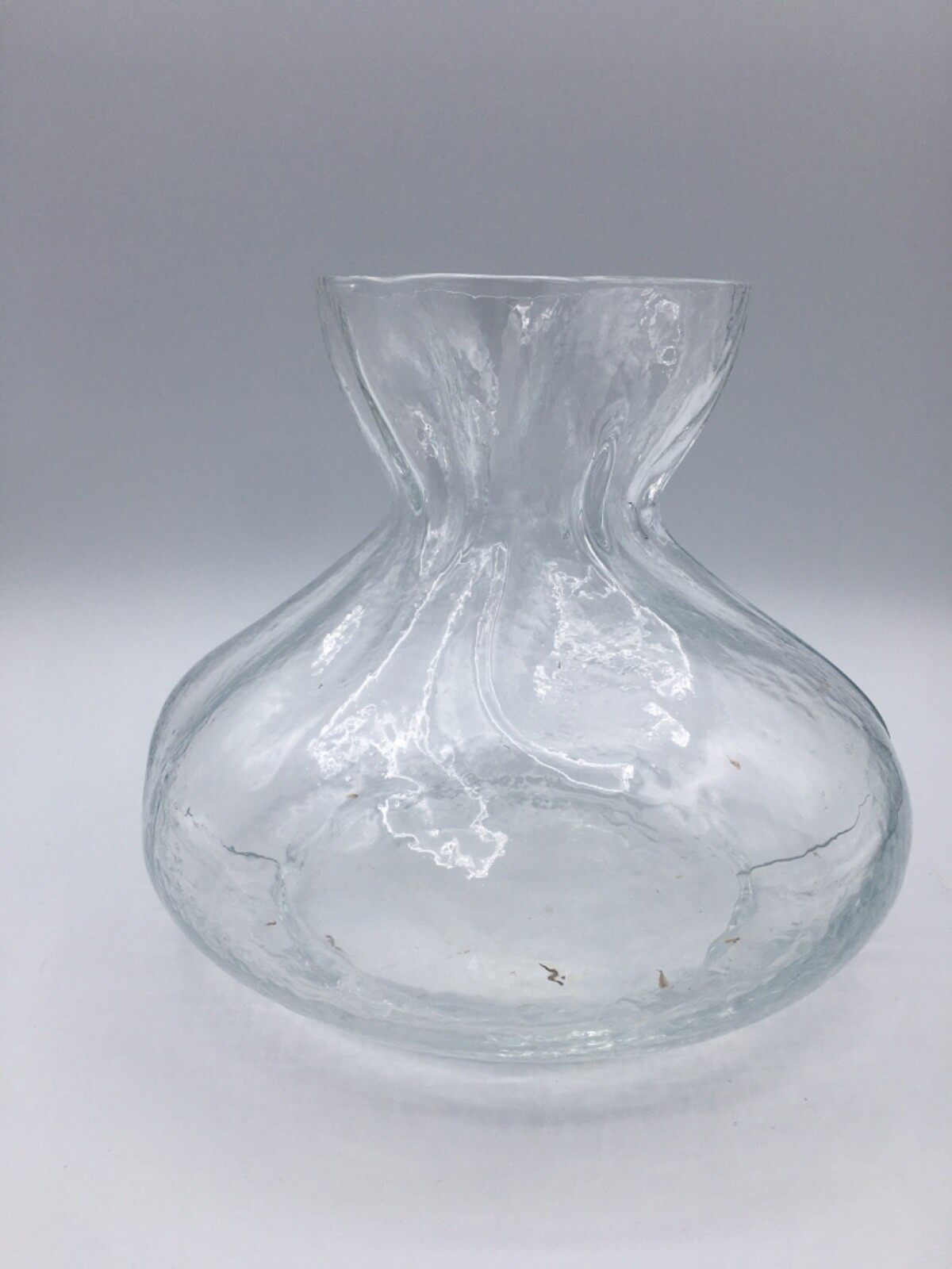 Swedish Glass Vase Clear Cinched Sack Bag Pinched SEA of Sweden Rune Strand
