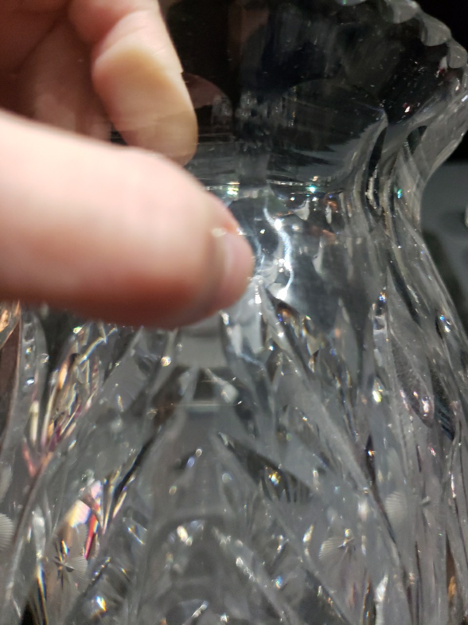 HUGE 16″ VASE Corset flared rim, American Brilliant Period Cut Glass Crystal