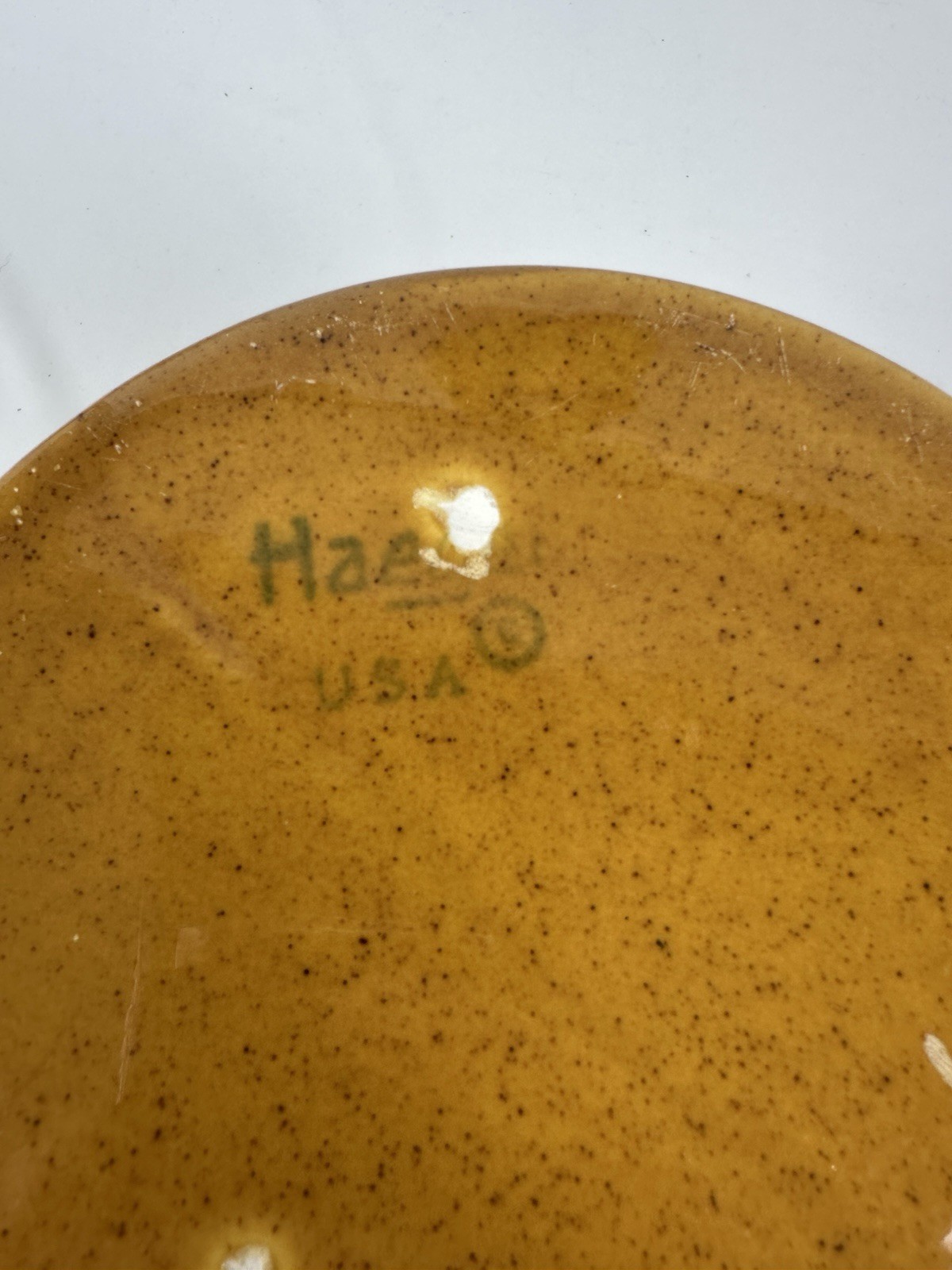 VTG Haeger Pottery Golden Splash Glaze Canister Vase or Planter Double Greek Key